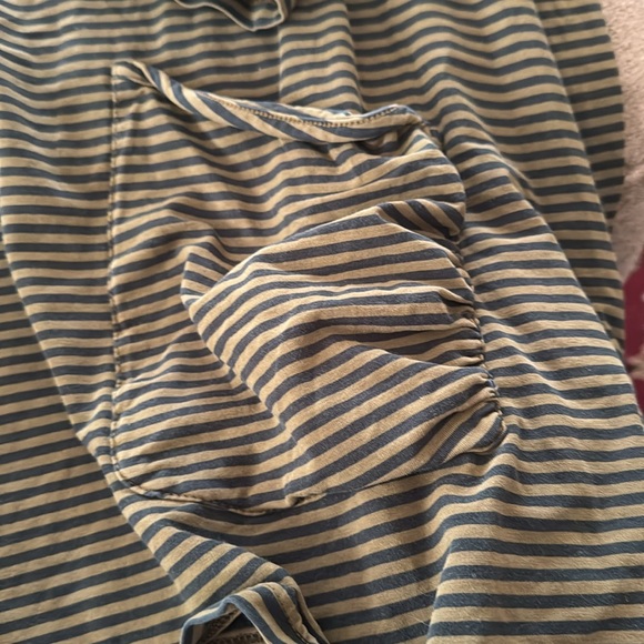 Iridium Size XL Green Black Stripe Cotton Blend Top Tunic (TD) - Picture 2 of 5